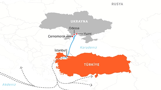 Tahıl koridorundan bir haftada 10 gemiyle 305 bin ton sevkiyat gerçekleşti