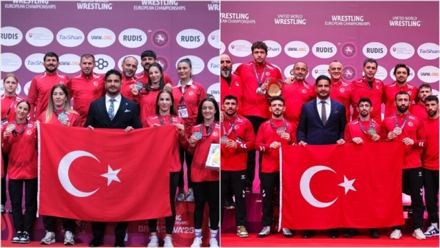 Başkan Taha Akgül'le ilk Avrupa Güreş Şampiyonası'nda 14 madalya